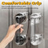 Huakaile 2 Pieces Transparent Suction Cup Handle for Sliding Glass Door, Hole-Free Waterproof Suction Grab Bars