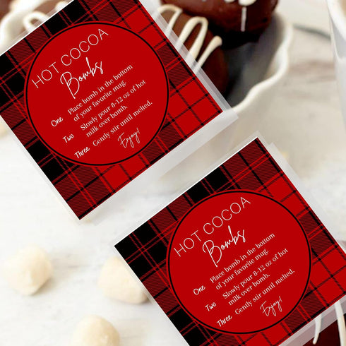 Crafters Cup 30 Pack 2.5 2.5 inches Hot Cocoa Bomb Instruction Cards | | x Square Card | Hot Cocoa Bomb Supplies |