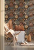 HAOKHOME 93291 Peel and Stick Floral Wallpaper 17.7in x 9.8ft Retro Wall Decor