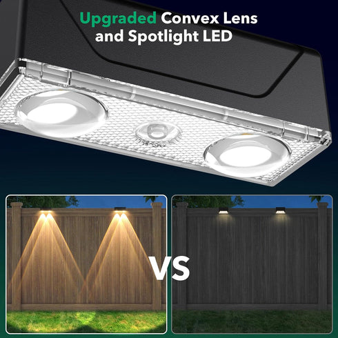 Srtyuo 3 Modes(3000K/4000K/6000K), IP55 Lighting8Pack Solar Fence Lights Outdoor - Color Waterproof Solar Lights, Fence