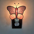 4 Bulb Gift Essentials Pink and Purple Butterfly Plug in Night Light - Stained Glass Nightlight with On/Off Rocker