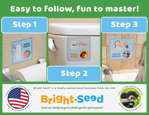 Bright Seed Reusable Magnetic Animals Potty Chart, Potty Training for Boys, Potty Training Chart for Toddler Girls