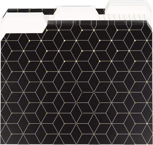 U Brands 3 Tab File Folders, Modern + Classic, 24 Count