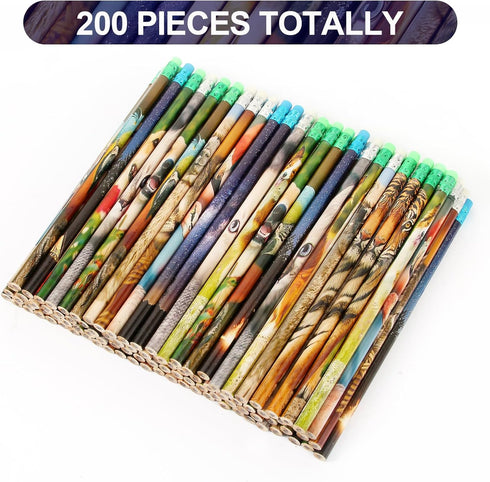 Kolewo4ever 200 Pieces Animal Pencils Galaxy Sky Pencils Alpaca Tiger Flamingo Natural Animal Pencils for Teachers Classrooms Reward Party Supplie School,Learning Activities (200) by Kolewo4ever