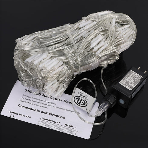 12FT 5FT 360 8 WATERGLIDE Outdoor Christmas Net Lights, x LED Mesh String Light with Lighting Modes, Connectable