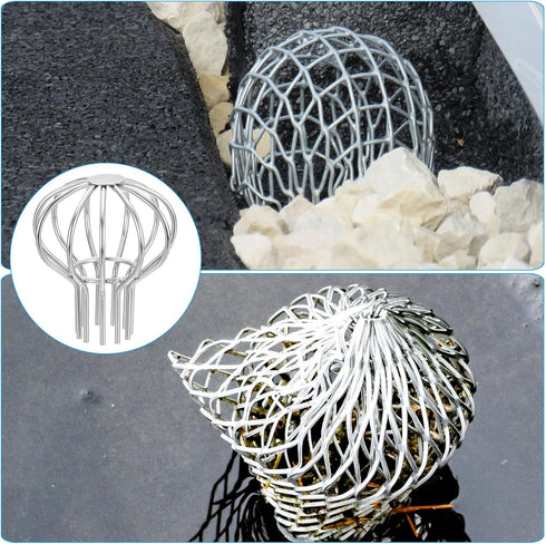 PATIKIL Gutter Guard 2 Inch, 304 Stainless Steel Down Pipe Filter, Round Downspout Protector for Blockage Leaves Debris