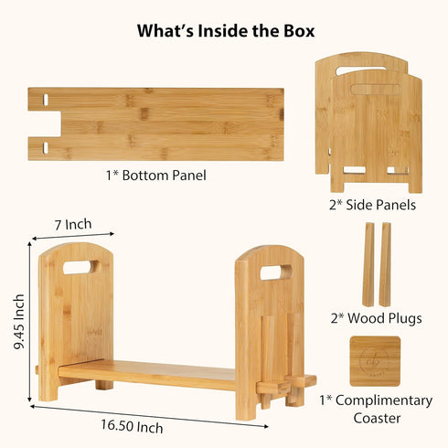 Adjustable Desktop Bookshelf - Sturdy Desk Bookshelf and Book Organizer - No Tools Required to Assemble This Desktop