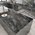 Black/Gold Marble Contact Paper, Peel and Stick Glossy Waterproof Wallpaper for Cabinets, Shelf 15.7"X78.8"