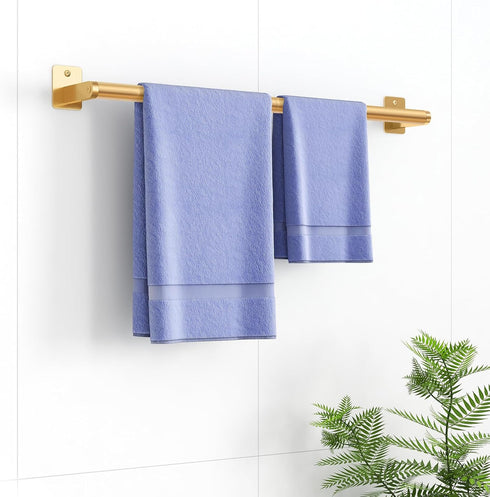 Bathroom Towel Bar, 24 Inch Wall Mounted Towel Rack, Heavy Duty Bath Hand Holder Organizer, Modern Gold Bathroom