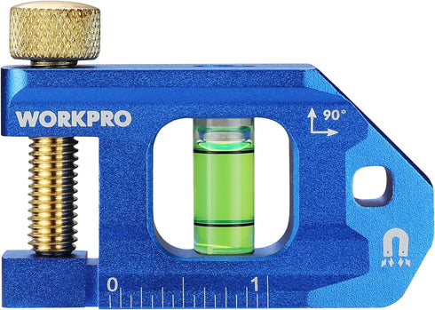 WORKPRO Conduit Bending Level, Magnetic Pipe Level, Bubble Vial for 90 Measurement, Aluminum Alloy, 2.5-inch, Cobalt