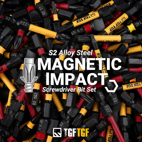 Set, 24PCS, 2-inch S2 1/4" Set, Set, Impact Hex Head Allen Wrench Drill Bit (Metric & SAE), Premium Steel Hex-Shank Hex
