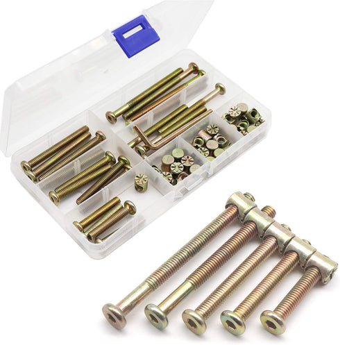 cSeao Simmons Crib Parts Hardware Replacement Kit, 25-Set Hex Socket Cap Bolts Barrel