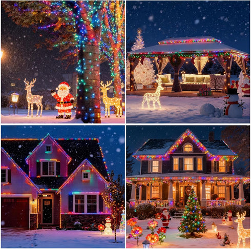 Outdoor,142Ft 400 Remote,19 SOLARBABY Solar Christmas Lights LED Crystal Beads Solar String Lights with Mode Christmas