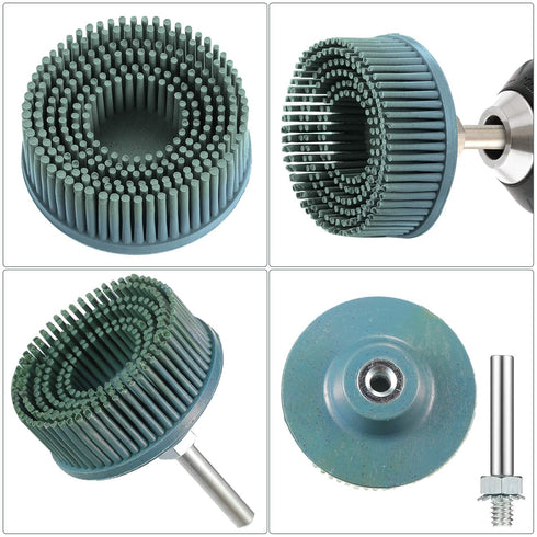 Mudder 3 Pieces 2 Inch Coarse Bristle Disc Attachment for Abrasive Coating Removal with 1/4 Inch Round Shank