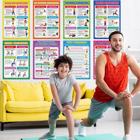 gisgfim Exercise Posters Stretching Yoga Workout Poster Physical Educational Fitness Decoration Physical Bodyweight