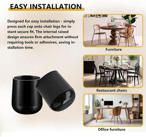 ARTiFiXPRO 12 Pack 7/8 Inch, Chair Leg Caps Plastic Chair Leg Covers for Metal Folding Chairs, Non-Slip & Noise