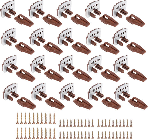 Seweder 20PCS 168 Drawer Slide Track Guide Glide with Drawer Guide Metal Backing and Drawer Stop for Center Mount