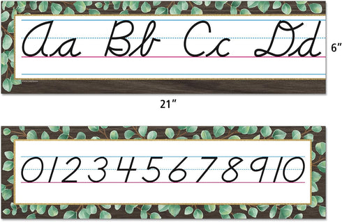 Teacher Created Resources Eucalyptus Cursive Mini Bulletin Board Set