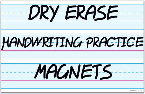 Magnetic Dry Erase Writing Practice Whiteboard Sheet by AgilePacks 17" x 11" for Classrooms and Home