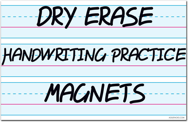Magnetic Dry Erase Writing Practice Whiteboard Sheet by AgilePacks 17" x 11" for Classrooms and Home