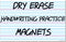 Magnetic Dry Erase Writing Practice Whiteboard Sheet by AgilePacks 17" x 11" for Classrooms and Home