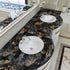 CRE8TIVE Glossy Slate Gold Marble Contact Paper, Peel and Stick Waterproof Vinyl for Kitchen Countertops, 12"x80"