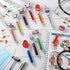 Estune 100 Set 50 50 Pcs Cute Nurse Pens Bulk Include DIY Nursing Silicone Accessories Retractable Black Ink Syringe