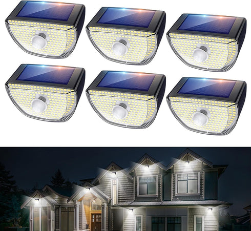Solar Lights Outdoor, Motion Sensor Solar Wall Lights with 3 Lighting Modes,