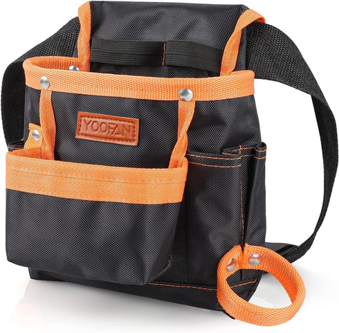 YOOFAN Tool Pouch - Tool Belt for Electrician, Carpenter, Construction Technician, Gardening Accessories, Orange