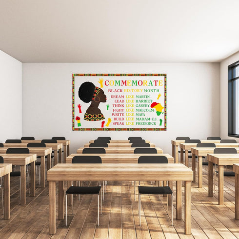 Outus 105 Pieces Black History Month Decorations, Bulletin Board Decor Cutouts Sets for Kids Educational Wall Classroom