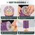 ALAZA Bedside Table Lamp for Bedroom Purple Mermaid Scales Nightstand LED Light Lamps with USB Port Linen Fabric Shade