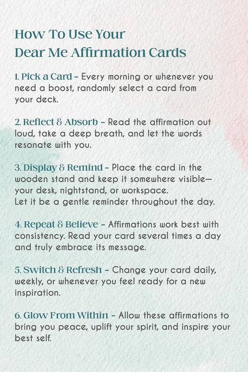Dear Me Calmness Affirmation Cards Uniquely Designed Mindfulness Deck with Wooden Stand Positive Daily Affirmations