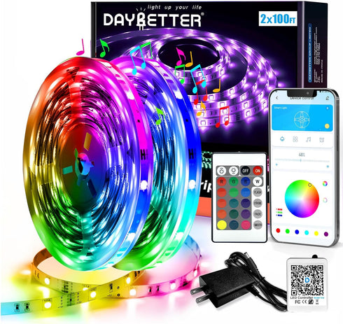 DAYBETTER Led Strip Lights Smart with App Control Remote, 2835 RGB for