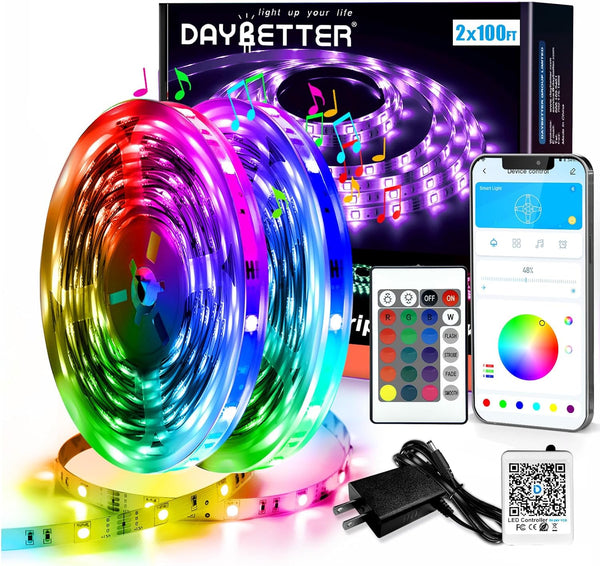 DAYBETTER Led Strip Lights Smart with App Control Remote, 2835 RGB for