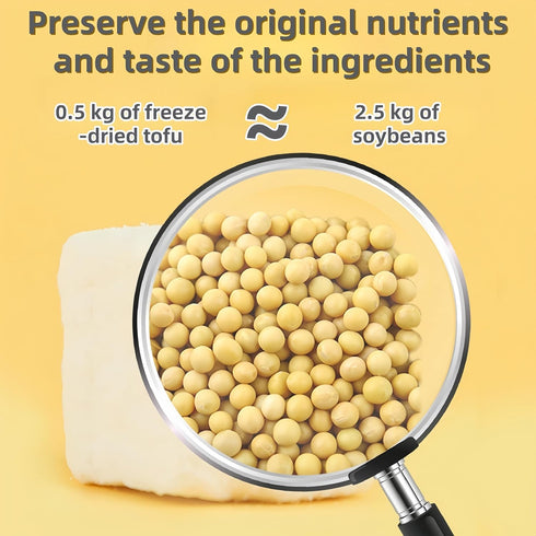 JKPDAMZ 8.47 oz 240g, 1cm Freeze Dried Tofu Cubes, High Protein Vegan Bites, Bite-Sized, Instant Dehydrated Tofu