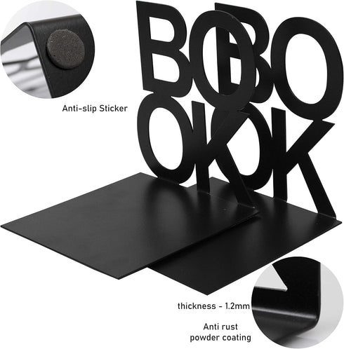 Spillbox Set Metal Non Slip bookends Book Shelves Shelf Study Table Home Decor Holders Case Bracket Stand Heavy Duty