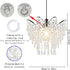 2-Tiers H13.78''X D11.02'' Chandelier Shades, Mini Crystal Shade, Acrylic Beaded Hanging Lampshade, Modern Pendant