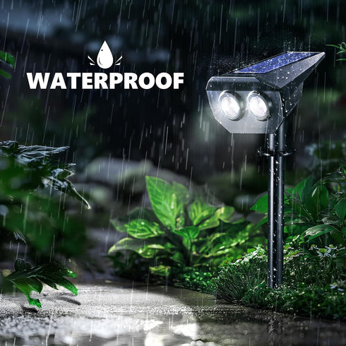2 4 Pack) Flacchi Solar Lights Outdoor Waterproof - Lighting Modes Solar Powered Garden Yard Spot Lights for Outside