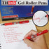 Think2 Retractable Gel Pens - 24 Red Ink Fine Point (0.5mm) Rollerball Pens with Comfort Grip