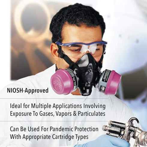 NORTH 7700 (770030S) Honeywell Series Niosh-Approved Half Mask Silicone Respirator, Small