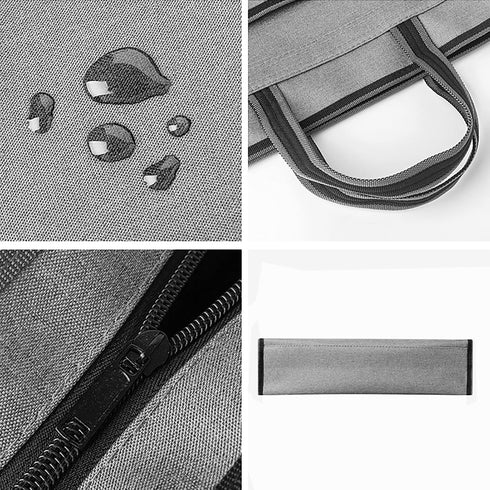 enyuwlcm Oxford Zippered Document Bag, File Tote Bag Pouch with Handle for Carrying Paper Files, 1 Pack (Gray)