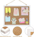 FEBSNOW Cork Board Bulletin Board, 15.7 x 12 Inches with White Frame, Hanging Pin for Office