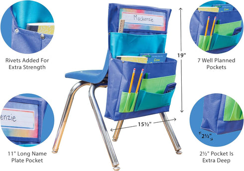 Teacher Created Resources Chair Pocket in Blue, Teal & Lime (TCR20970)