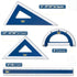 Set, 4 Pack, 8" 30/60 Set 5.5" 45/90 Set 6" 12" Mr. Pen- Wooden Geometry Square, Square, Protractor & Ruler