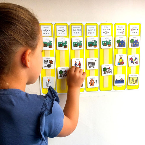 Kids Calendar Visual Schedule for Autism, Premium Durable Plastic, Special Education Classroom Must Have