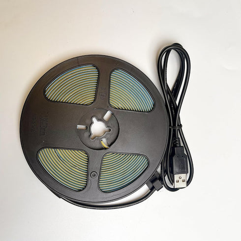 5V 8mm 4000K,320LEDs/M,8W/M,CRI90,3.28FT/ 1M,Electroplated IP20,Flexible Width USB COB LED Strip Lights,Natural White