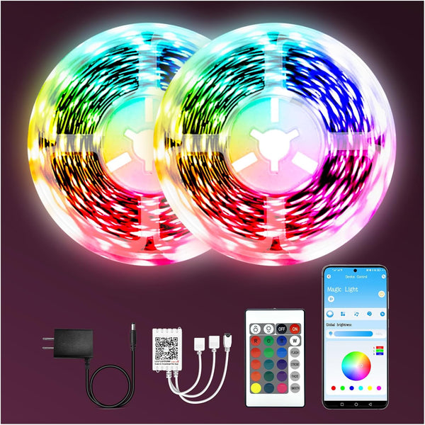dalattin Led Lights for Bedroom 130ft(2 Rolls of 65.6ft), Led Lighting with