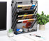 EasyPAG 5 Tier Mesh Office Organizer, Wall Mounted File Holder, Vertical Hanging Paper File Rack with White Label