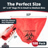 100 10 24" No Leak, Hospital Grade Biohazard Waste Bags Pk. Gallon, Red Trash Liner With Hazard Symbol For Infectious