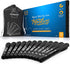 Scribbledo 12 Pack Magnetic Dry Erase Markers, Black Fine Tip with Eraser Cap for Home, School & Office